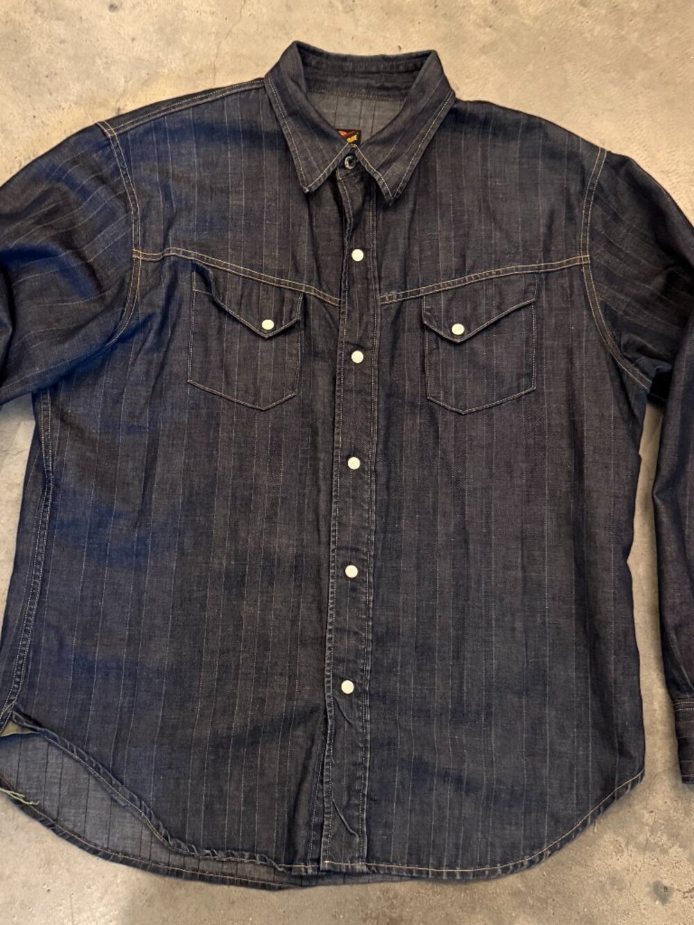 Mister Freedeom Herrinbone Twill Denim Shirt - XXL